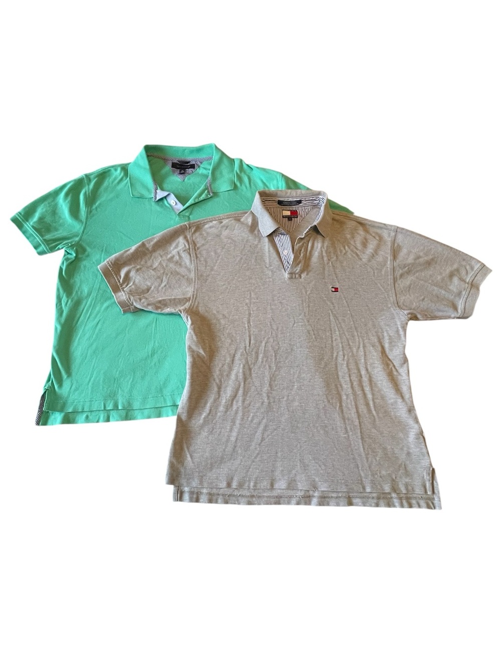 Tommy Hilfiger Light Grey Polo & Mint Green Polo Set XL